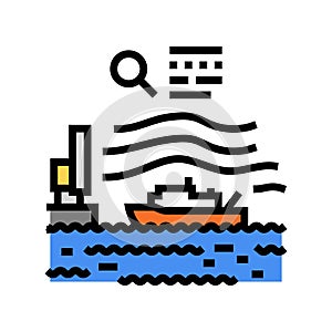 marine hydrodynamics color icon vector illustration