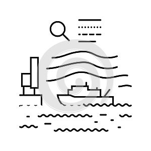 marine hydrodynamics line icon vector illustration