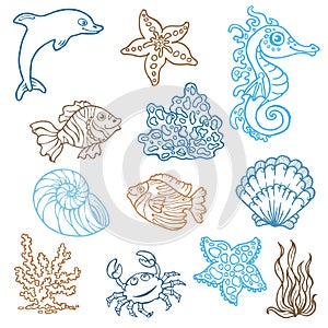 Marine life doodles