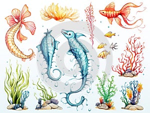 Marine life doodles