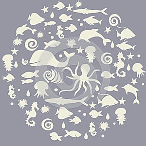 Marine life fish pattern