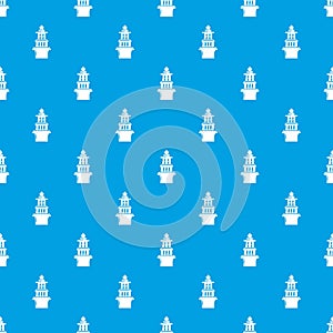 Marine lighthouse pattern vector seamless blue