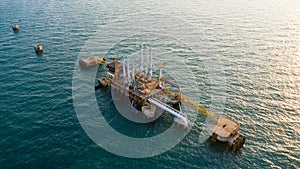 Marine loading arm on platform transfer of all oil and gas petrochemical fluids and liquefied between tanker ship vessel and shore