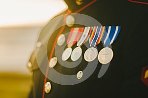 Marine Medals in Sunlight