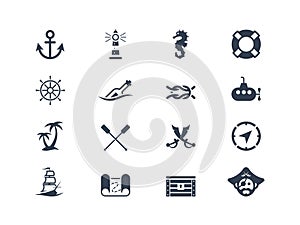 Marine and nautical icons