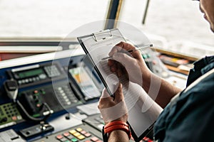 Marine navigational officer or chief mate on navigation watch