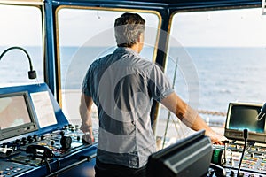 Marine navigational officer during navigational watch on Bridge