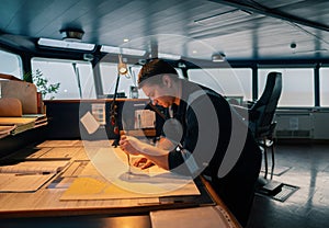 Marine navigational officer during navigational watch on Bridge