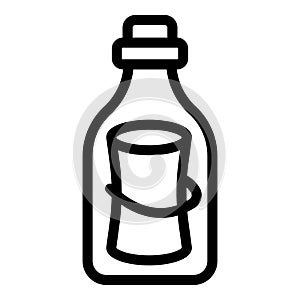 Marine note message icon outline vector. Note mail lost