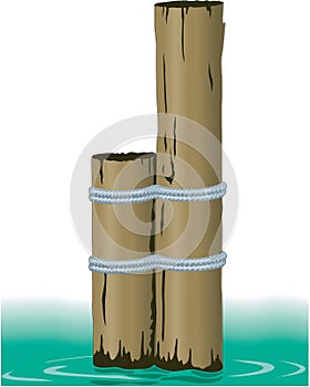 Marine Pilings Vector Illustration