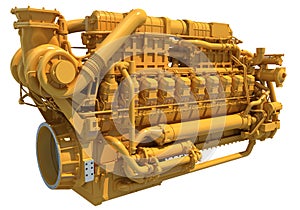 Marine Propulsion Engine 3D rendering on white background