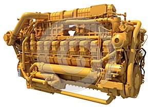 Marine Propulsion Engine 3D rendering on white background