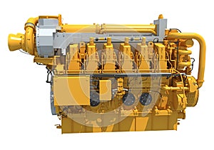 Marine Propulsion Engine for Ships, Yachts and Boats 3D rendering