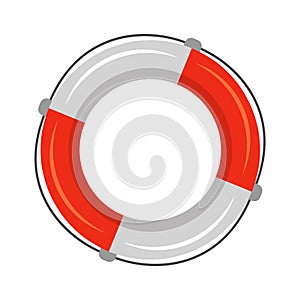 Marine red and white flotation ring, life buoy