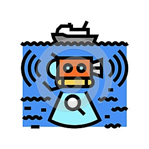 marine research expeditions color icon vector illustration