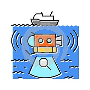 marine research expeditions color icon vector illustration