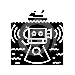 marine research expeditions glyph icon vector illustration