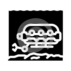 marine research expeditions glyph icon vector illustration