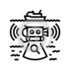 marine research expeditions line icon vector illustration