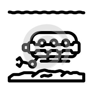 marine research expeditions line icon vector illustration