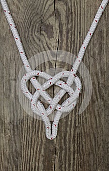 Marine rope Knot form of a heart