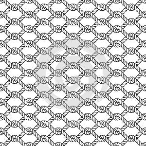 Marine rope knot seamless vector pattern. Nautical design. Navy illustration. Ocean wallpaper. Stripe elements