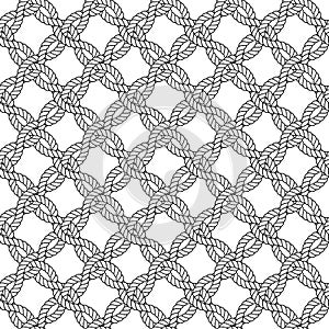 Marine rope knot seamless vector pattern. Nautical design. Navy illustration. Ocean wallpaper. Stripe elements photo
