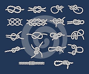 Marine rope and nautical knot, cord borders, nautical loop vector