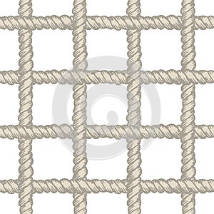 Marine rope net seamless pattern