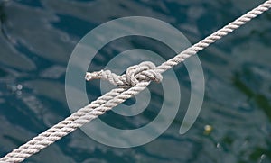 Marine ropes with knot