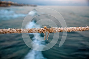 Marine ropes at pier