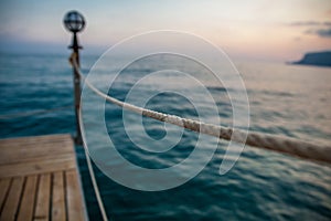 Marine ropes at pier