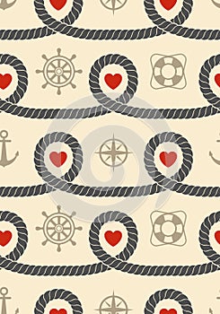 Marine seamless pattern