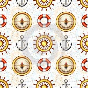 Marine Seamless Pattern design illustration