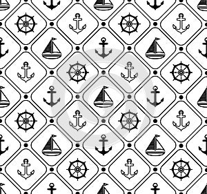 Marine seamless pattern. Suitable for wallpaper, paper, decoration.