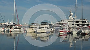 Marine Station on the shore of the emerald Black Sea in Sochi on a sunny day under the blue sky