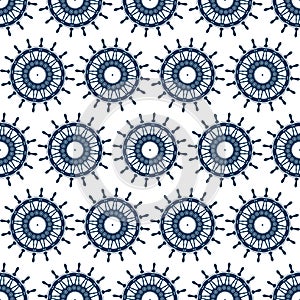 Marine steering wheel seamless pattern
