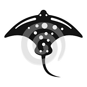 Marine stingray icon simple vector. Fish animal