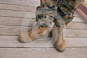 marine uniform and boots army camo military