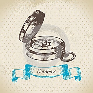 Mariners compass. Hand drawn illustration