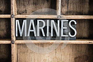 Marines Concept Metal Letterpress Word in Drawer