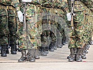 Marines performing Military Parade of Royal Thai Navy