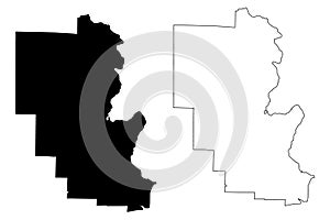 Marinette County, State of Wisconsin U.S. county, United States of America, US map vector illustration, scribble sketch photo