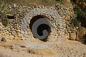 Marinha beach with its beautiful cliffs scenery in Lagoa