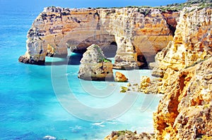 Marinha Beach, located on the Atlantic coast in Algar