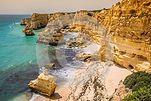 Marinha Beach, located on the Atlantic coast in Portugal,Algarve.