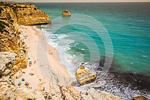 Marinha Beach, located on the Atlantic coast in Portugal,Algarve.