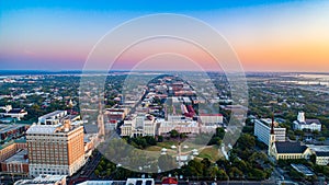 Marion Square Sunrise in Charleston South Carolina