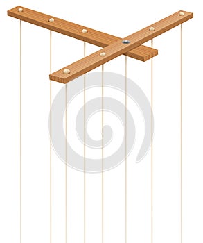 Marionette Strings Wooden Control Bar Without Puppet
