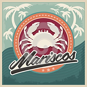 Mariscos - seafood spanish text photo